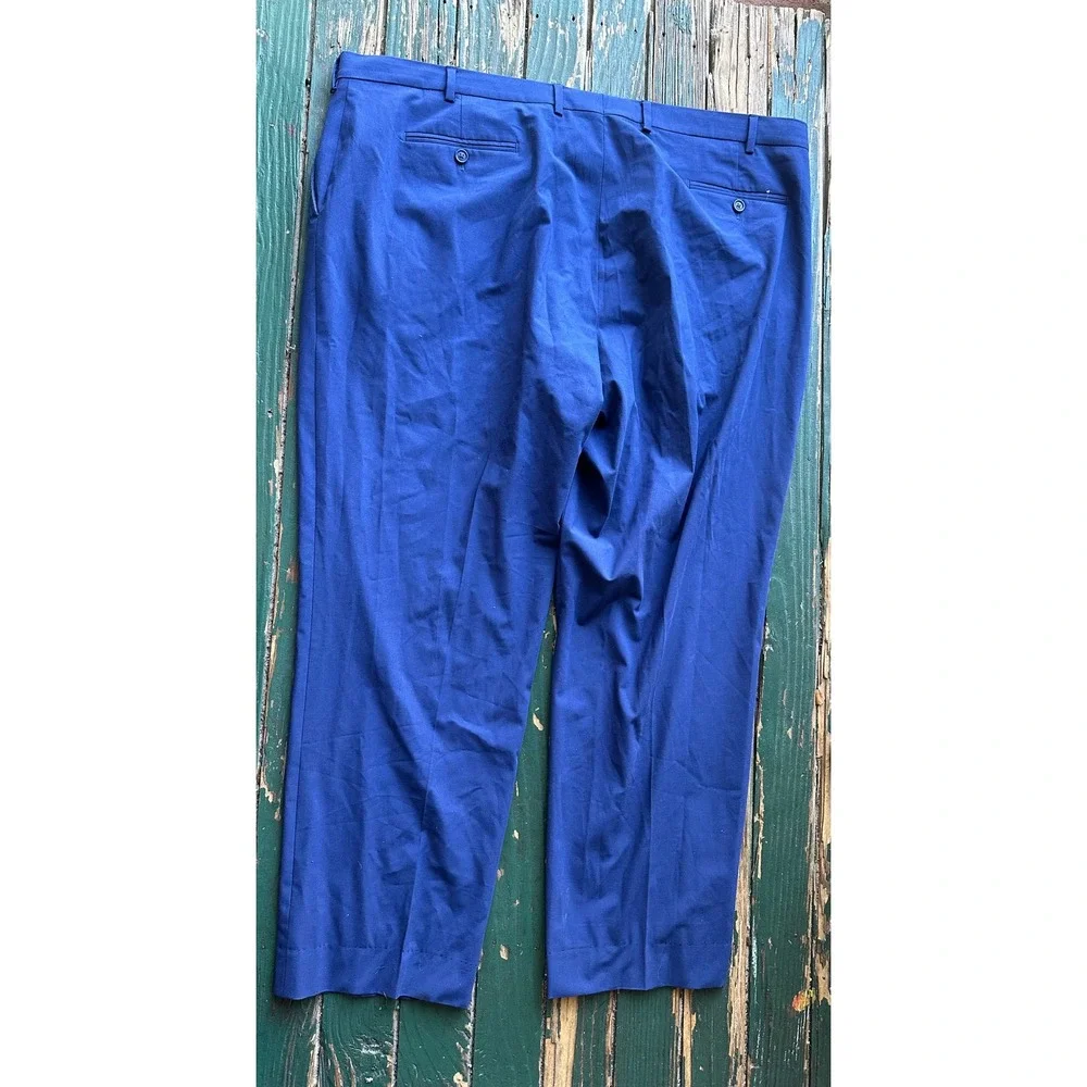 Joseph Abboud Mens Royal Blue 2-Piece Suit Jacket 52 Long Pants 47 Long Stretch